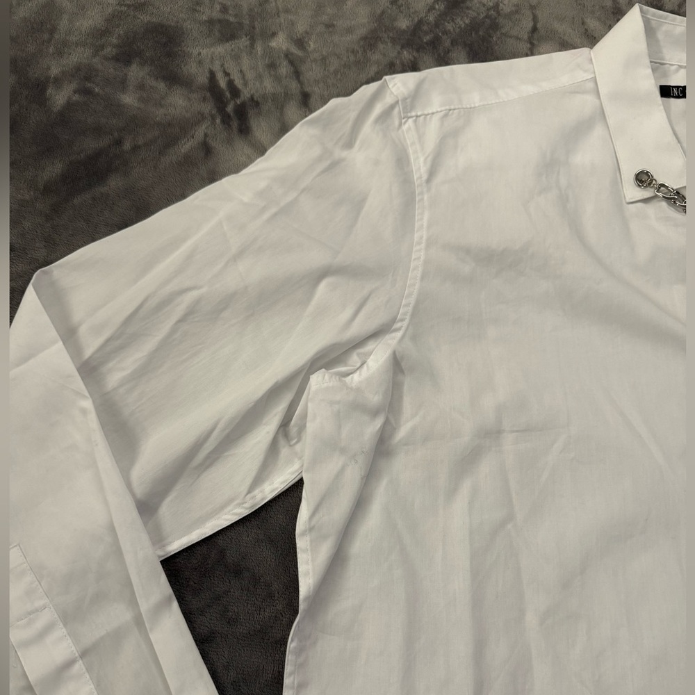 International Concepts White Link Button Down Shi… - image 3